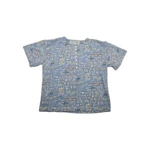 Emerald Isle Vintage Women's Size Petite Medium Print Button Shirt‎